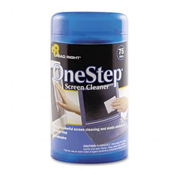 Read Right OneStep CRT Screen Cleaner Wet Wipes Cloth 5-1/4 x 5-3/4 75/Tub RE32721 - main